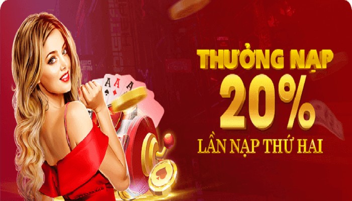 tặng 20% khi nạp lần 2