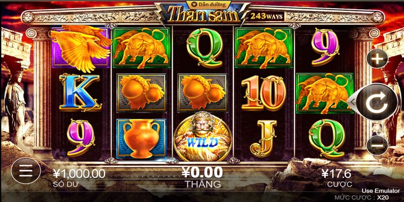 Giao diện quay số của game cược nổ hũ Thần Sấm